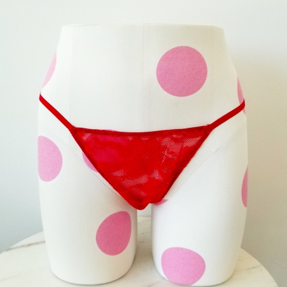 Victoria's Secret Very Sexy Lace Shine Strap Thong Panty Rhinestone Crystal NWT - Picture 5 of 9